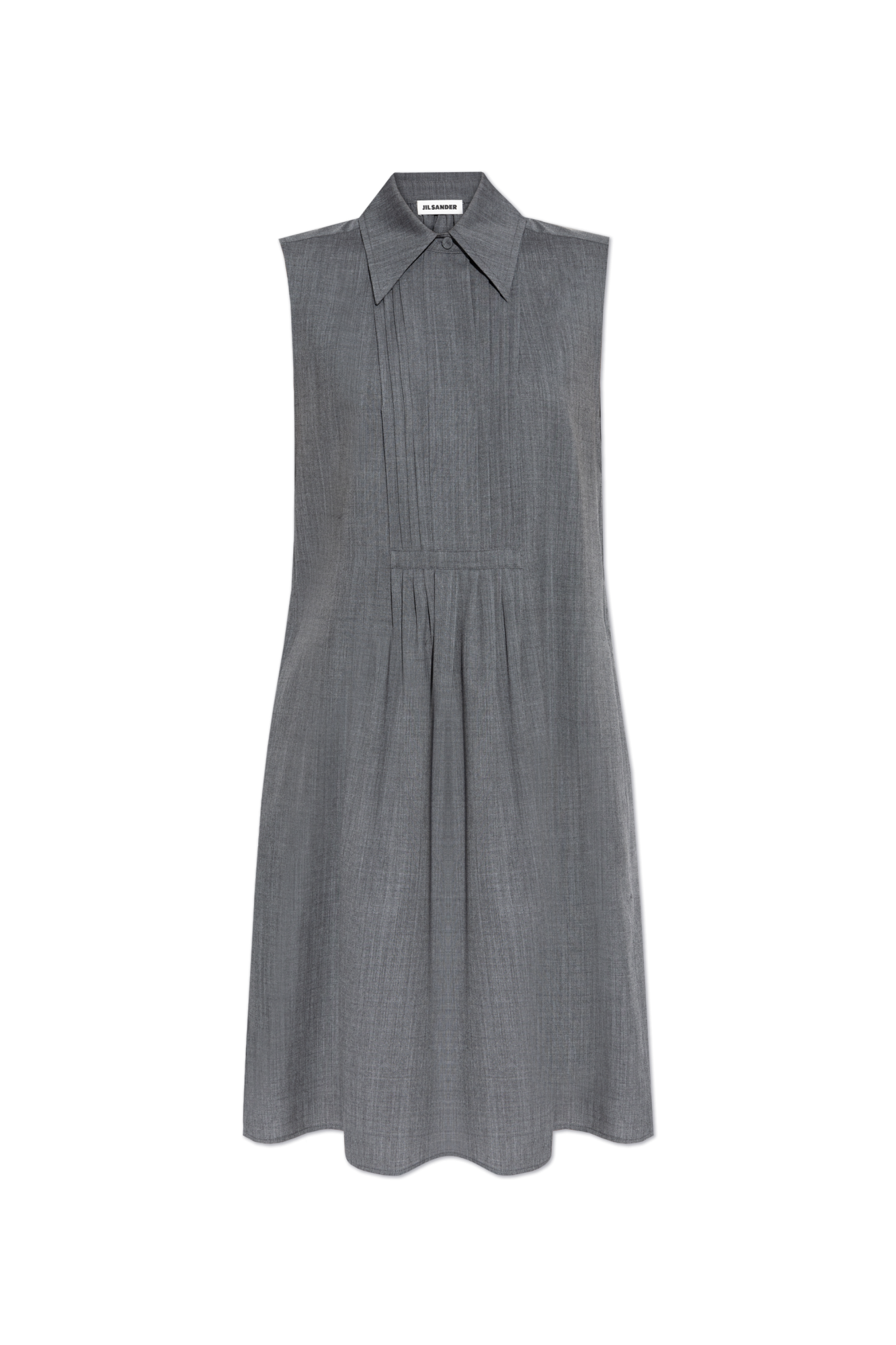 ワンピース Jil Sander Gray Dress In Wool With Crossover Detail Jil Sander Wool Midi Dress With Crossover Detail In Grey